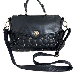 Rebecca Minkoff Quilted Leather Black Crossbody Bag With Gold Studs